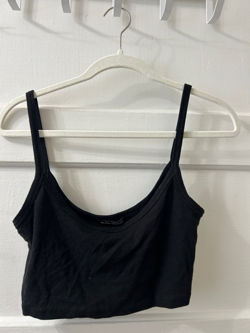 Bershka Black Cropped Camisole with Thin Straps